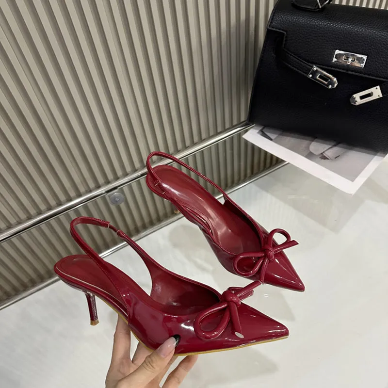 Scarlet Bow Slingbacks
